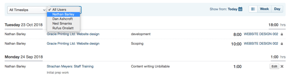 Timesheet improvements Timesheet improvements