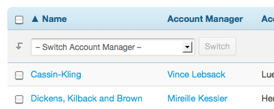 Allowing the switching of Account Managers within tables Allowing the switching of Account Managers within tables