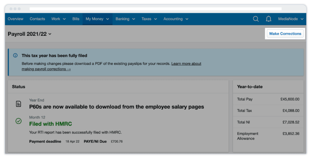 Payroll corrections Payroll corrections