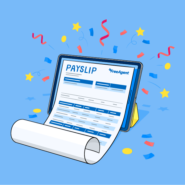 A payslip showing on a tablet screen